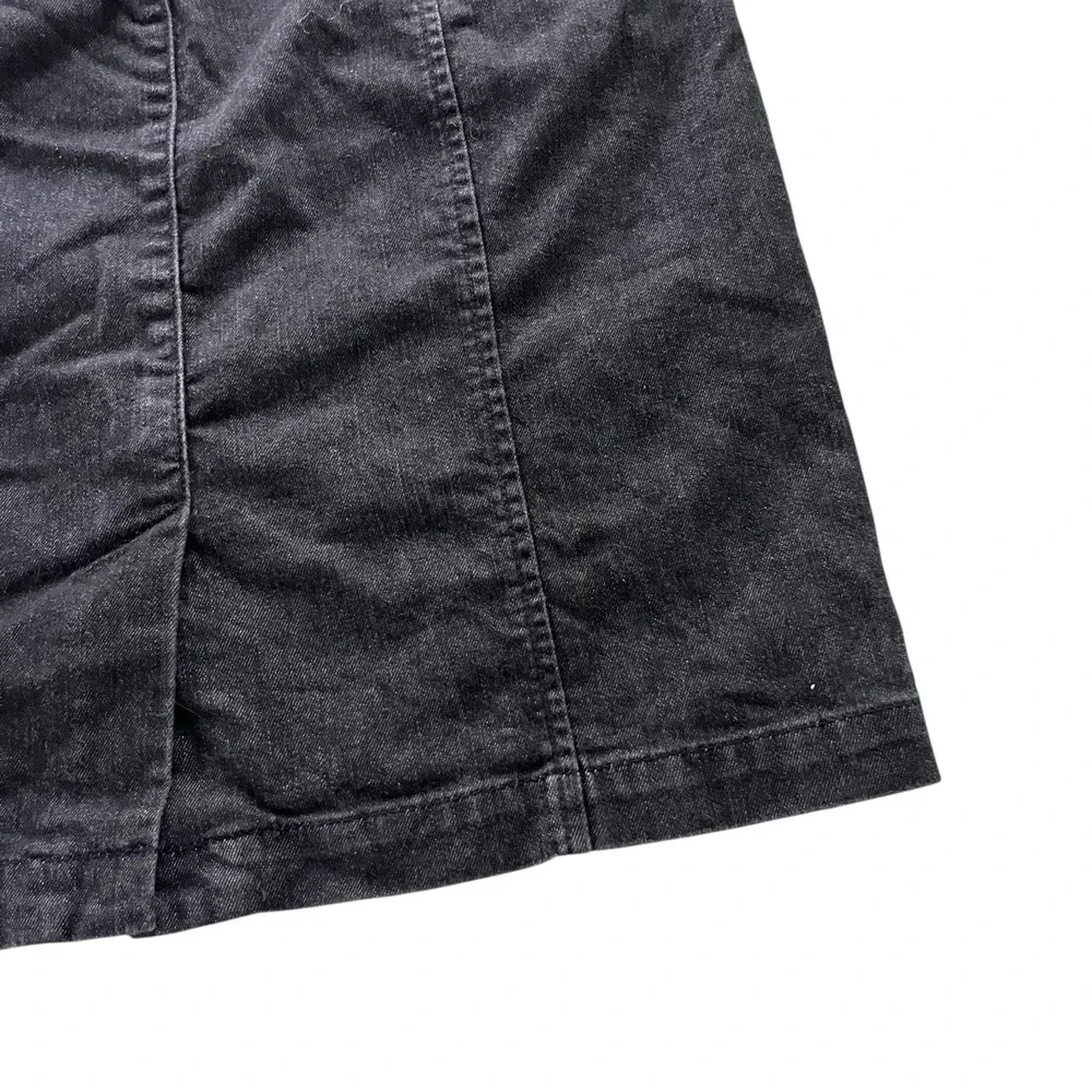 Talbots Womens Sz 2 Petites Black Gray Dark Wash Denim Stretch Pencil Jean Skirt